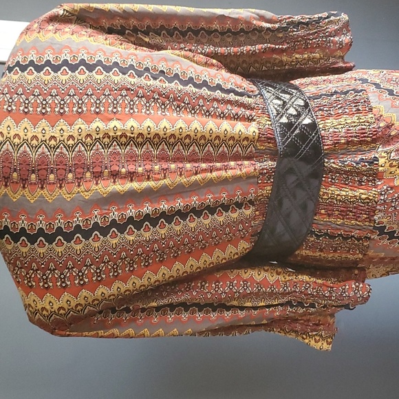 Vtg due per due brown vneck silk maxi dress size 16 - Picture 8 of 16